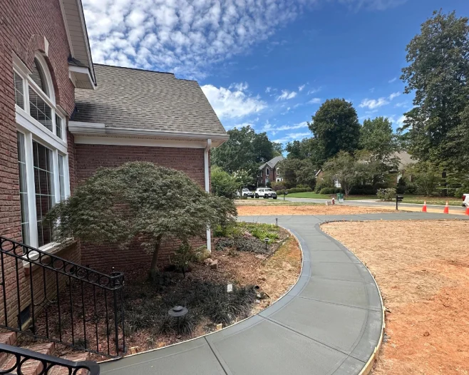 concrete pathway being installed 2